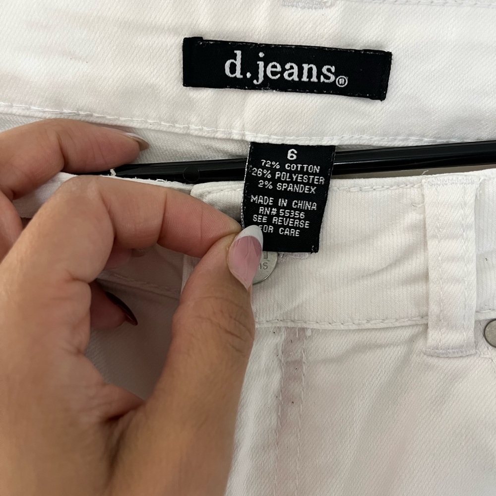 d.jeans Women’s White Ankle Crop Jeans – Size 6 - Picture 3 of 5